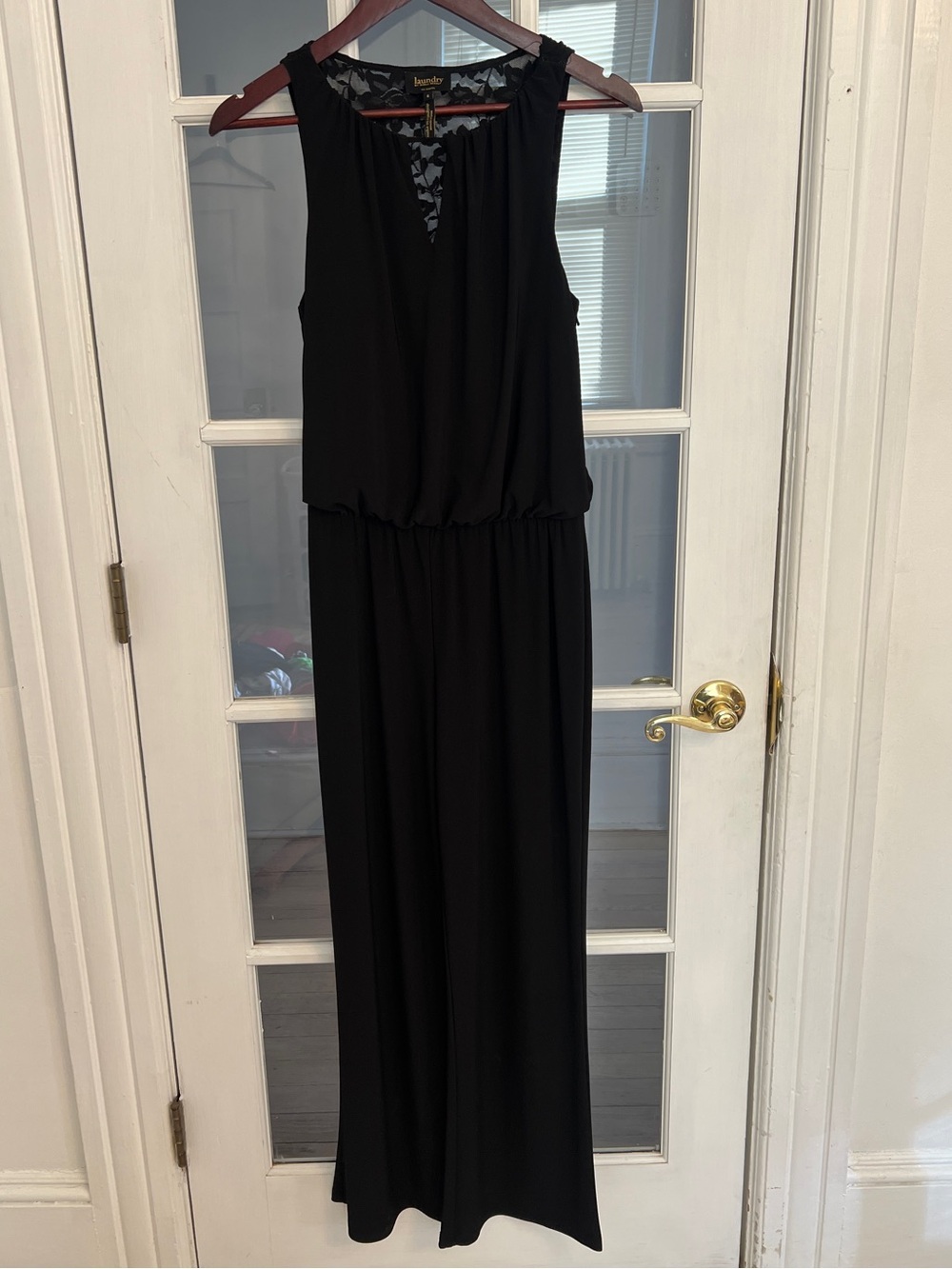 LAUNDRY BY SHELLI SEGAL Women’s Black Lace Cowl Back Maxi Dress Size 6